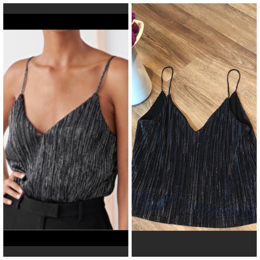 Light before dark Metallic glitter top